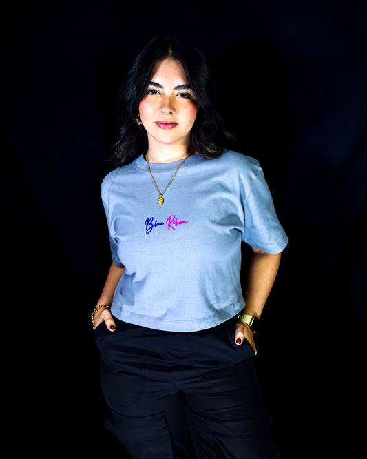 BLUE REBORN CROP TOP GRAY