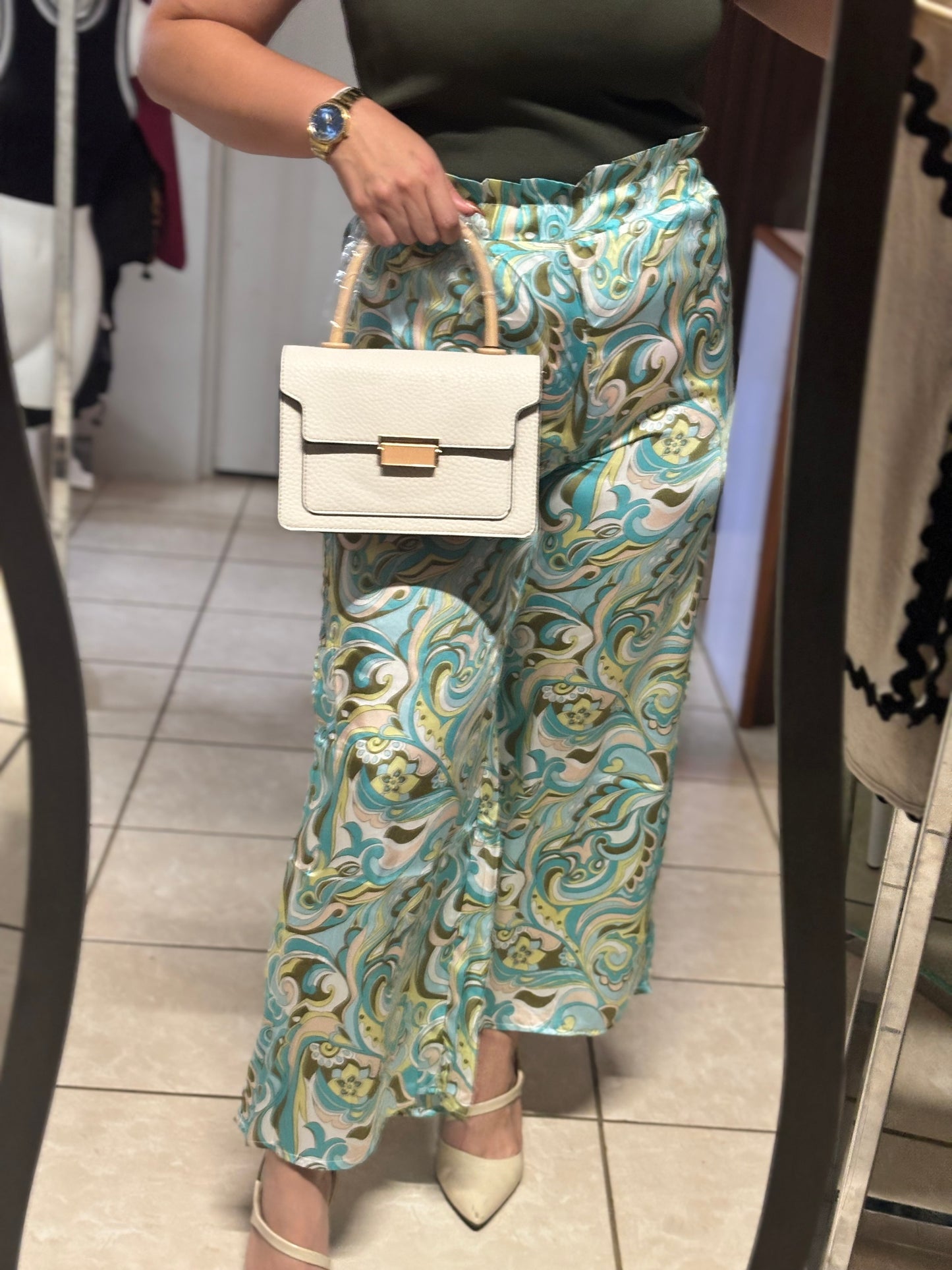 AQUA COMBO SATIN PANTS