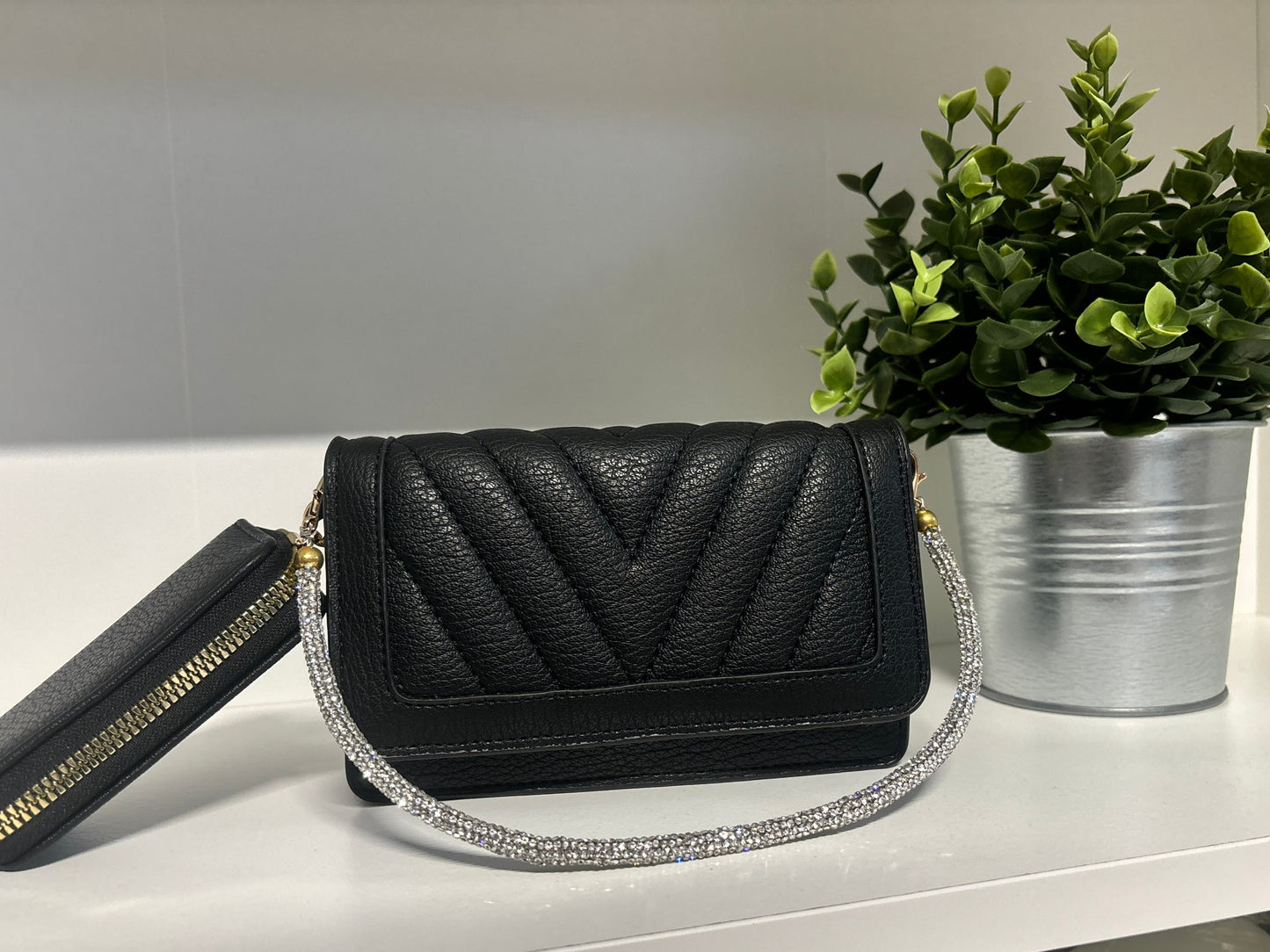 MINI CRYSTALS BAG BLACK