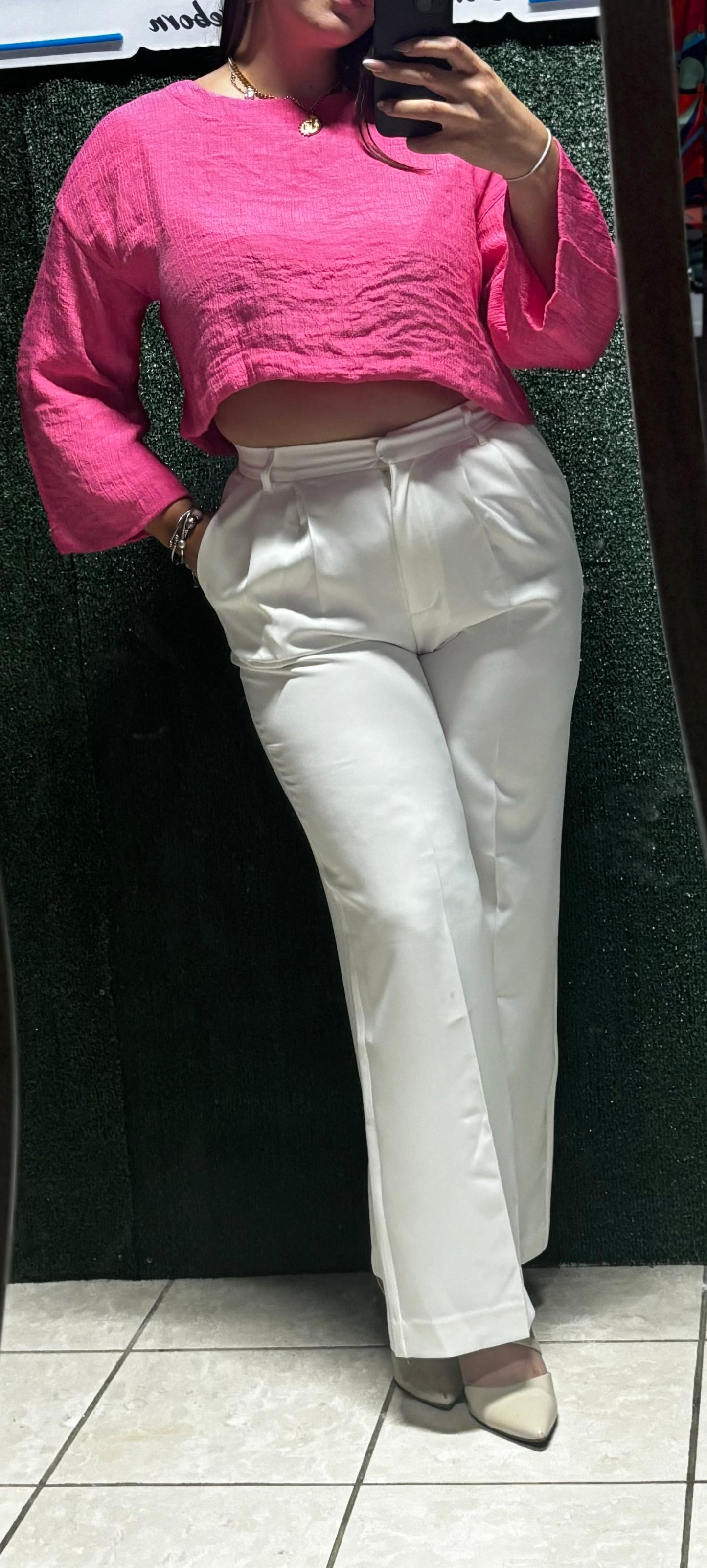 WHITE WIDE LEG PANTS