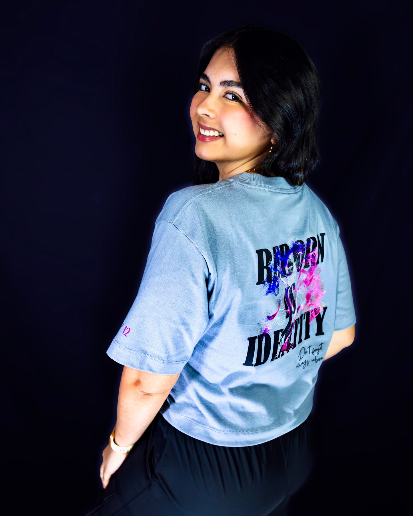 BLUE REBORN CROP TOP GRAY