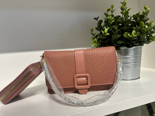 MINI CRYSTALS DUSTY ROSE BAG