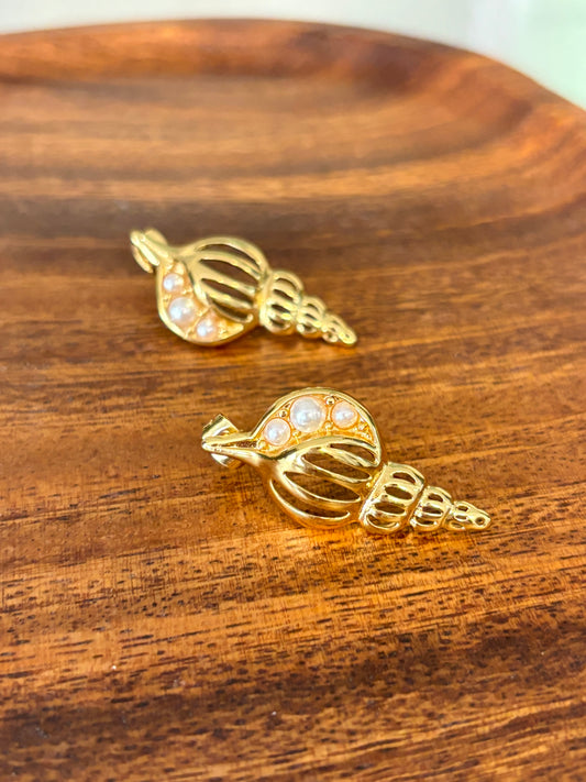 PEARL SNAILS EARRINGS S/S