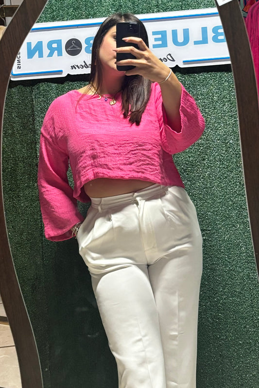 WHITE WIDE LEG PANTS