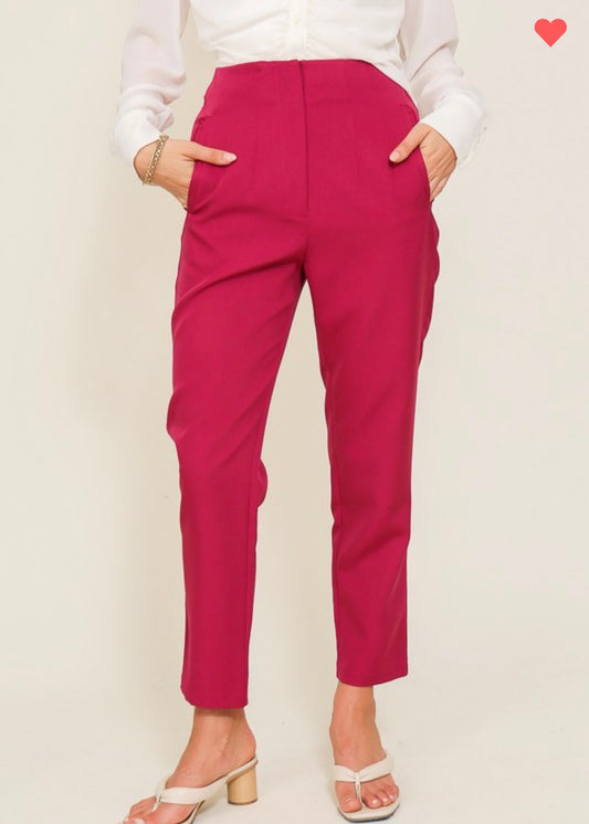 Magenta High Waisted Pants