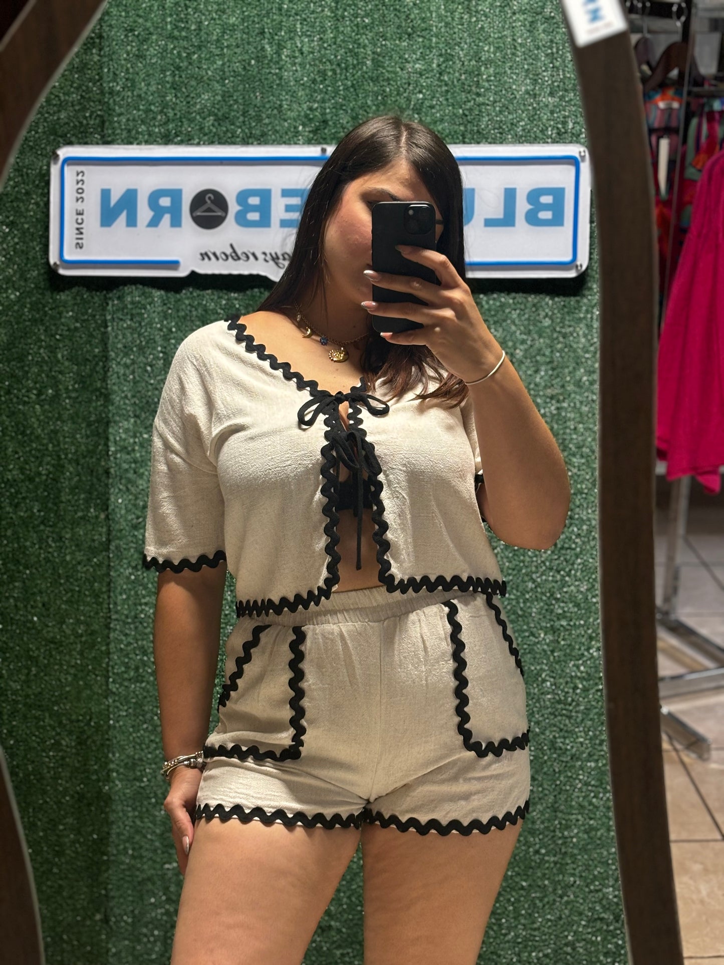 WAVY TRIM SHORT SET
