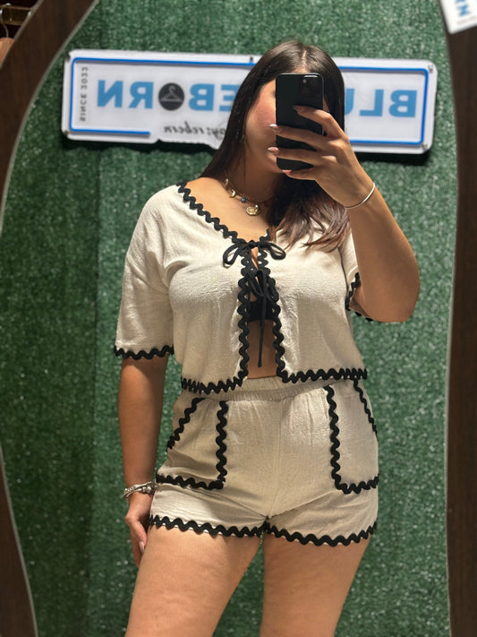 WAVY TRIM SHORT SET