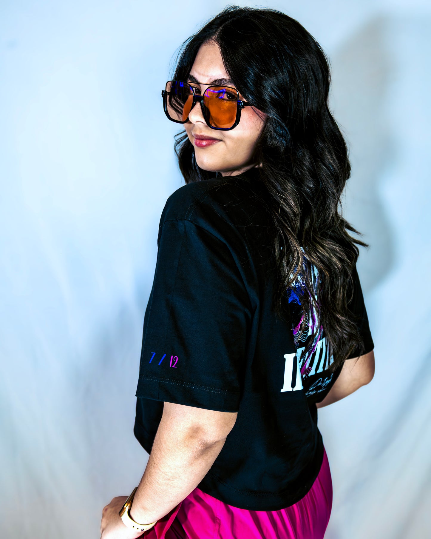 BLUE REBORN CROP TOP BLACK